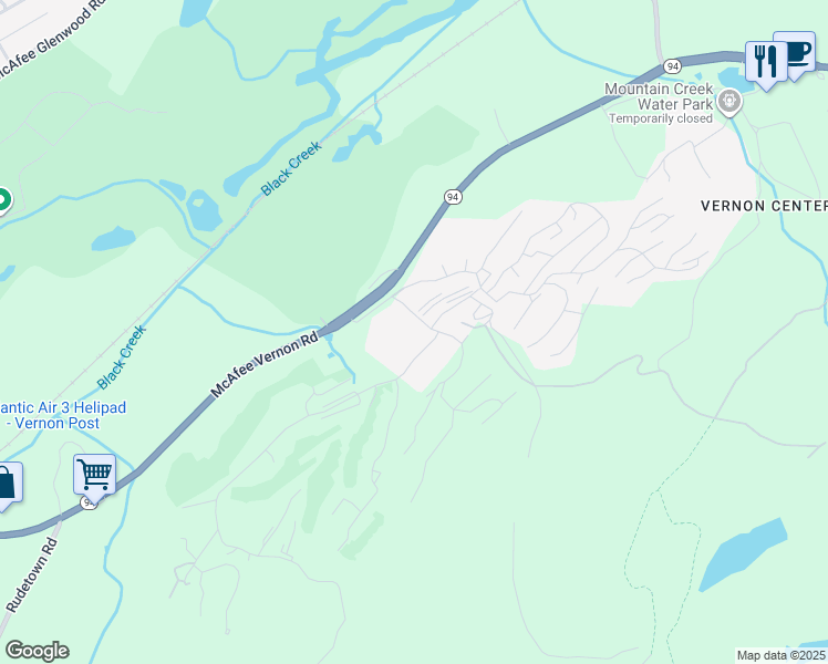 map of restaurants, bars, coffee shops, grocery stores, and more near 2 Chamonix Drive in Vernon Township