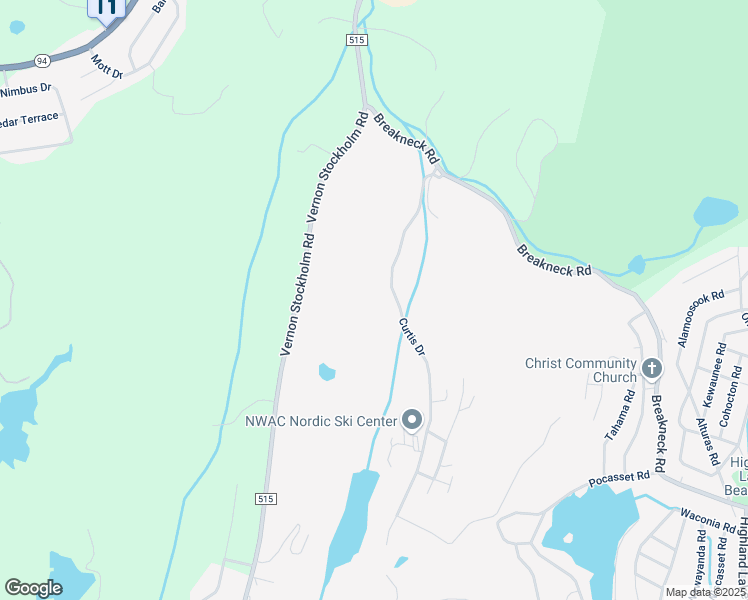 map of restaurants, bars, coffee shops, grocery stores, and more near 12 Curtis Drive in Vernon Township