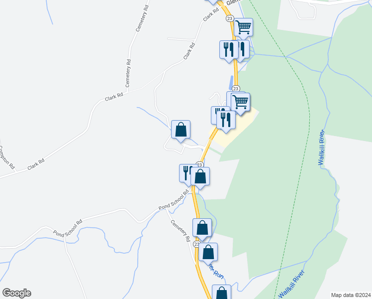 map of restaurants, bars, coffee shops, grocery stores, and more near 7 Boulder Hills Boulevard in Wantage