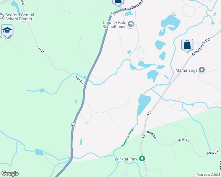 map of restaurants, bars, coffee shops, grocery stores, and more near 165 Old Post Road in Mount Kisco