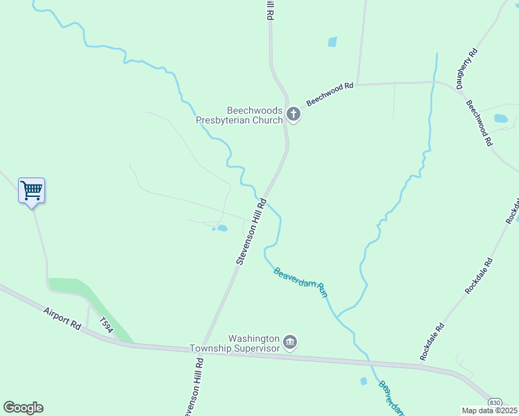 map of restaurants, bars, coffee shops, grocery stores, and more near Stevenson Hill Road in Falls Creek