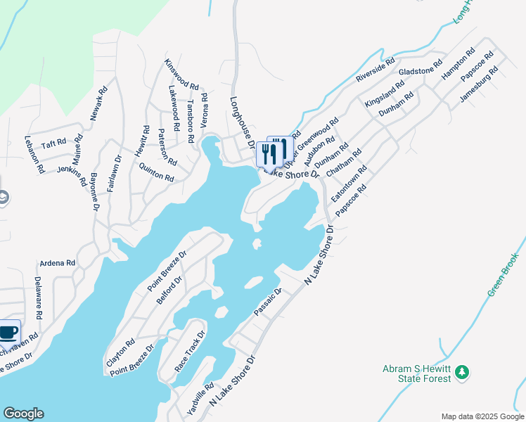 map of restaurants, bars, coffee shops, grocery stores, and more near 35 Greenwood Avenue in West Milford