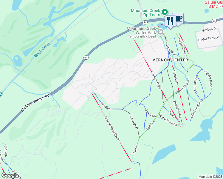 map of restaurants, bars, coffee shops, grocery stores, and more near 4 Davos Drive in Vernon Township