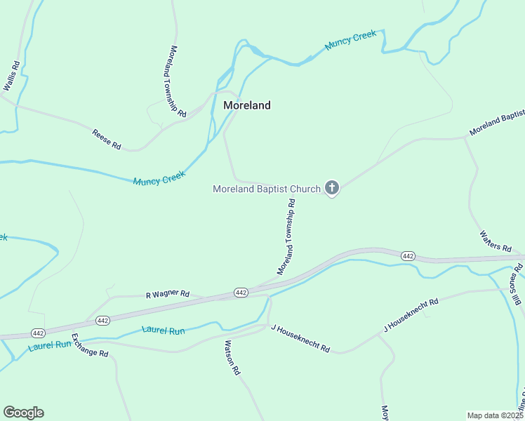 map of restaurants, bars, coffee shops, grocery stores, and more near 2476 Moreland Township Road in Muncy