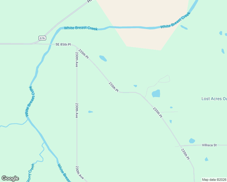 map of restaurants, bars, coffee shops, grocery stores, and more near 23254 235th Place in Lacona