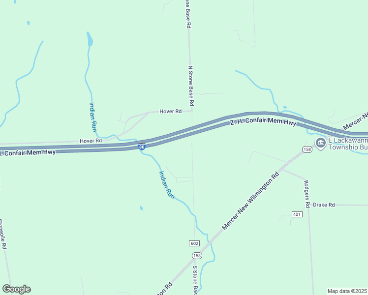 map of restaurants, bars, coffee shops, grocery stores, and more near 649 South Stone Base Road in Mercer