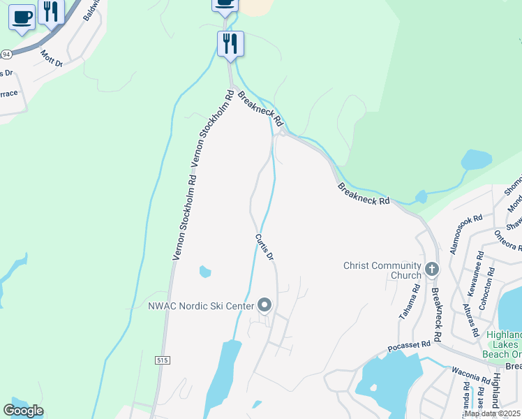 map of restaurants, bars, coffee shops, grocery stores, and more near 12 Curtis Road in Sussex County