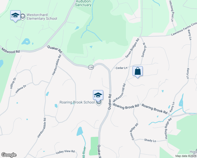 map of restaurants, bars, coffee shops, grocery stores, and more near 23 Rose Lane in Chappaqua