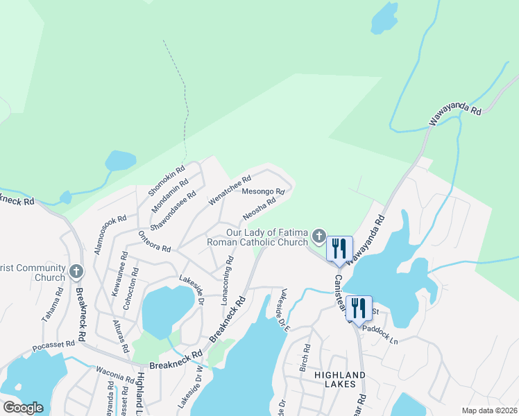 map of restaurants, bars, coffee shops, grocery stores, and more near 9 Mesongo Road in Sussex County