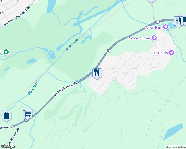 map of restaurants, bars, coffee shops, grocery stores, and more near 10 Stonehill Drive in Vernon Township
