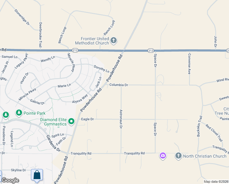 map of restaurants, bars, coffee shops, grocery stores, and more near 7204 Astronaut Drive in Cheyenne