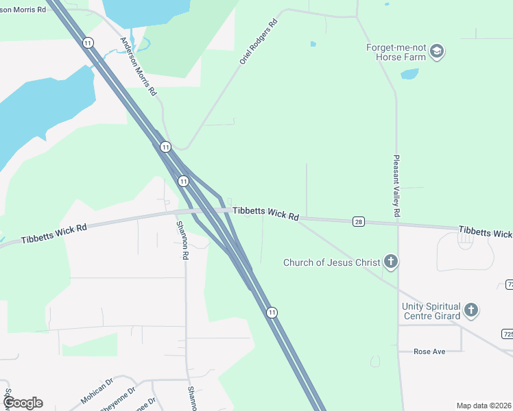 map of restaurants, bars, coffee shops, grocery stores, and more near 1116 Tibbetts Wick Road in Girard