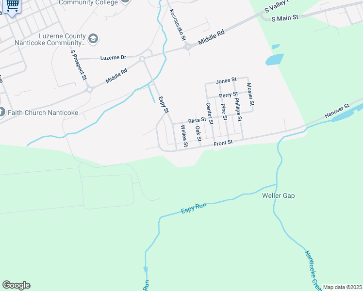 map of restaurants, bars, coffee shops, grocery stores, and more near 134 Welles Street in Nanticoke