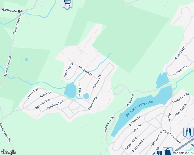 map of restaurants, bars, coffee shops, grocery stores, and more near 31 Tall Oaks Drive in Hamburg