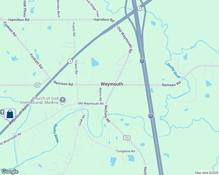 map of restaurants, bars, coffee shops, grocery stores, and more near 3306 Old Weymouth Road in Medina