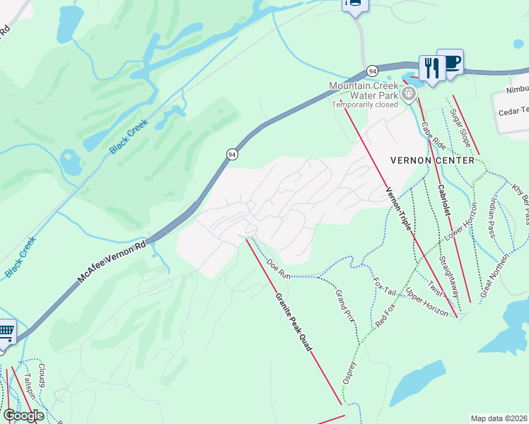 map of restaurants, bars, coffee shops, grocery stores, and more near 3 Great Gorge Drive in Sussex County