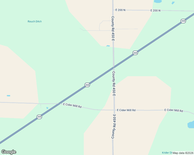 map of restaurants, bars, coffee shops, grocery stores, and more near 4370 Indiana 205 in Columbia City