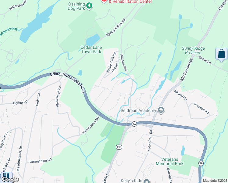 map of restaurants, bars, coffee shops, grocery stores, and more near 05-5 Saddle Trail in Ossining