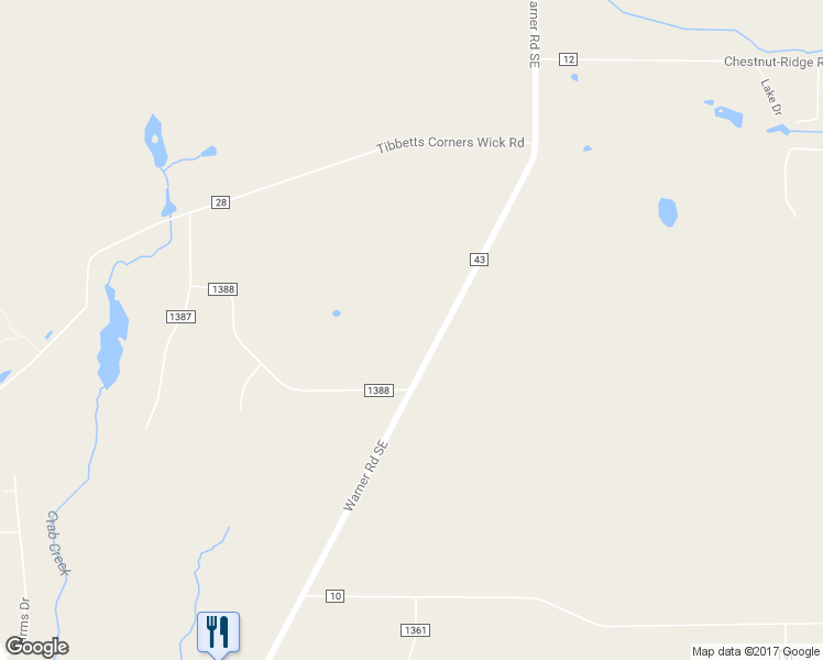 map of restaurants, bars, coffee shops, grocery stores, and more near 260 Warner Road Southeast in Hubbard