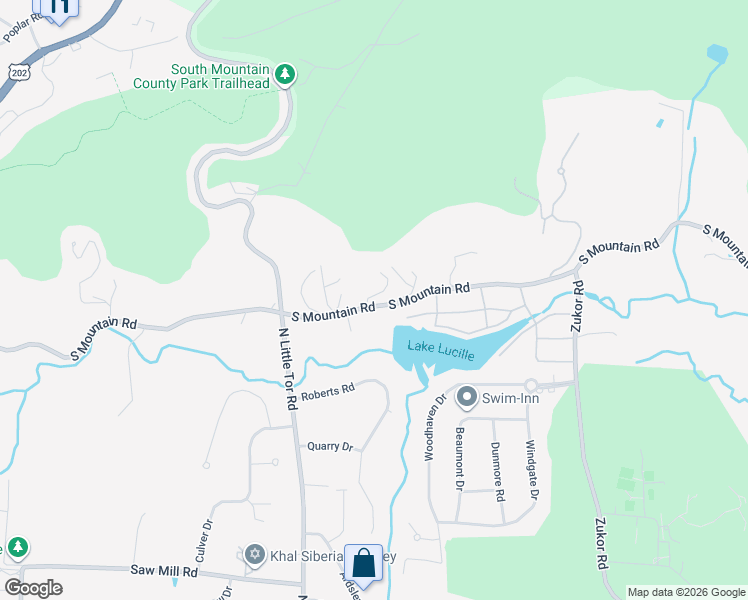 map of restaurants, bars, coffee shops, grocery stores, and more near 265 South Mountain Road in New City