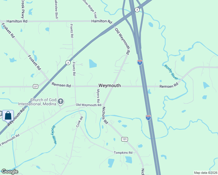 map of restaurants, bars, coffee shops, grocery stores, and more near 3306 Old Weymouth Road in Medina