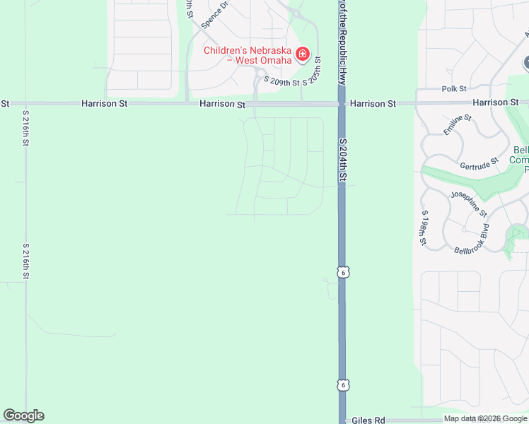map of restaurants, bars, coffee shops, grocery stores, and more near 20574 Margo Street in Gretna