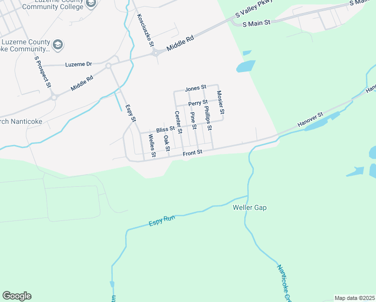 map of restaurants, bars, coffee shops, grocery stores, and more near 414 Front Street in Nanticoke