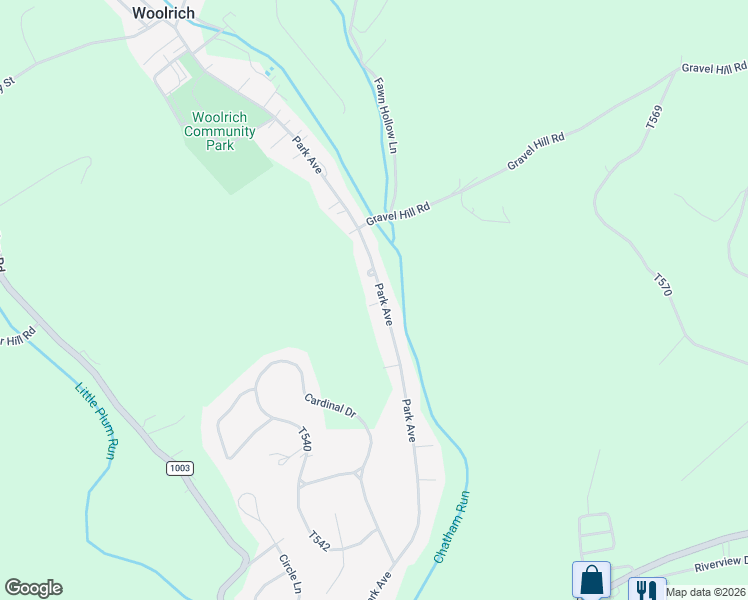 map of restaurants, bars, coffee shops, grocery stores, and more near 657-665 Park Avenue in Lock Haven