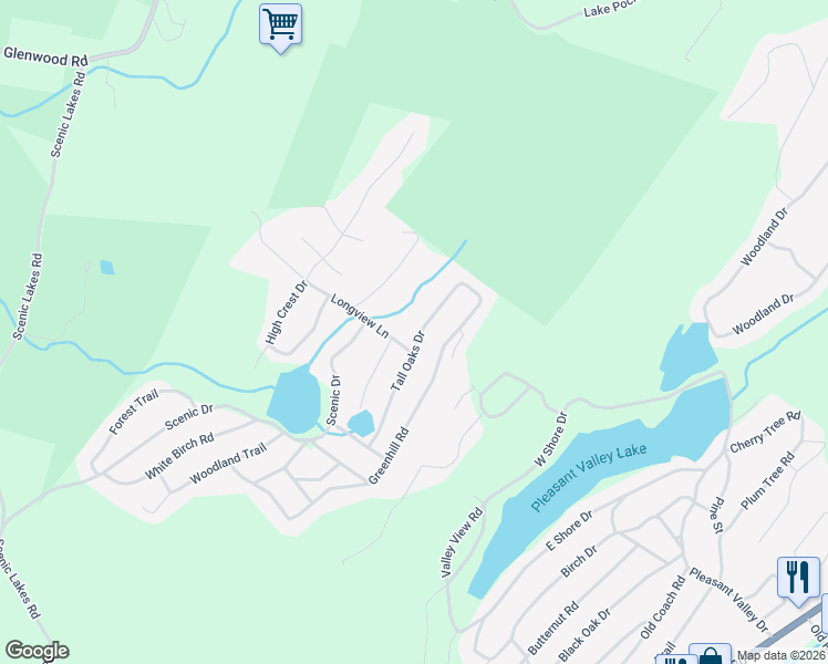 map of restaurants, bars, coffee shops, grocery stores, and more near 31 Tall Oaks Drive in Hamburg