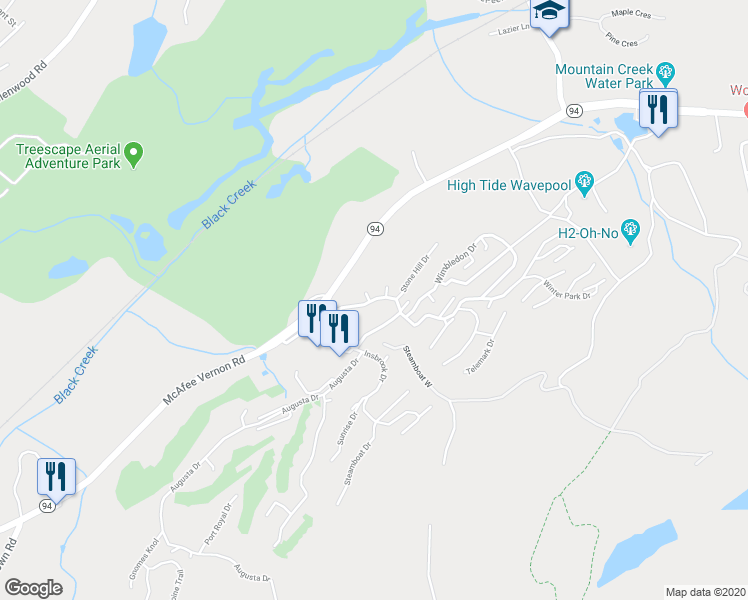 map of restaurants, bars, coffee shops, grocery stores, and more near 11 Stonehill Drive in Vernon Township