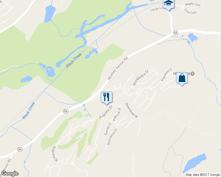 map of restaurants, bars, coffee shops, grocery stores, and more near 3 Stonehill Drive in Vernon Township