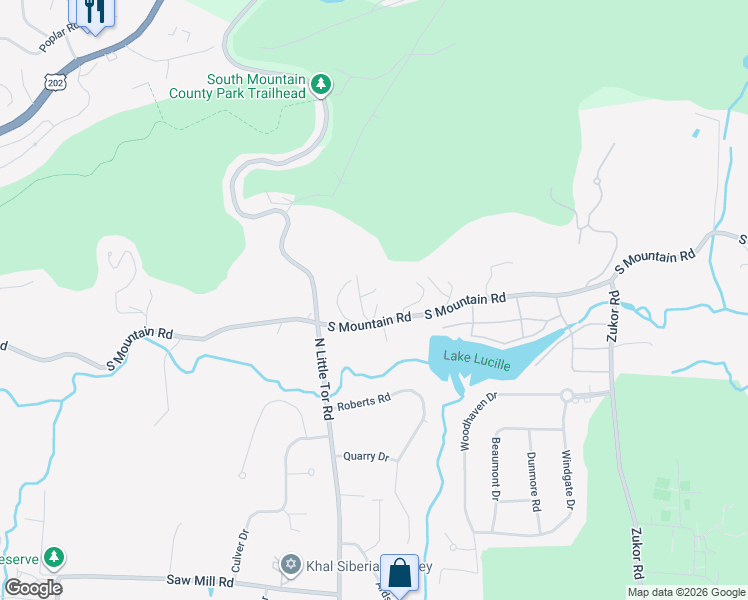 map of restaurants, bars, coffee shops, grocery stores, and more near 251 South Mountain Road in New City