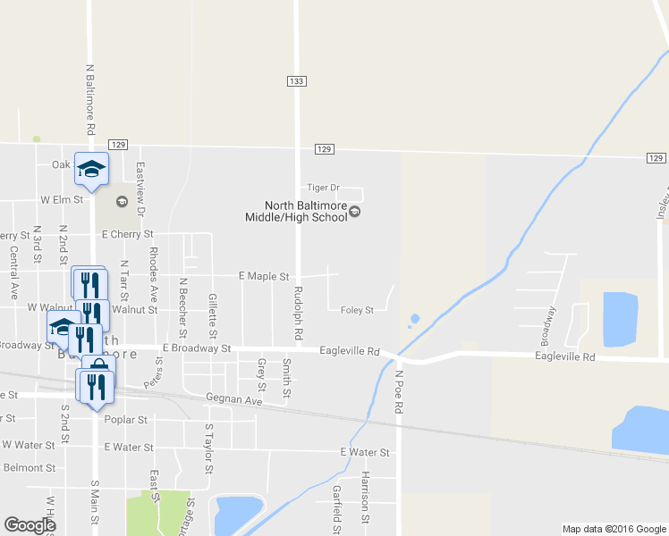 map of restaurants, bars, coffee shops, grocery stores, and more near 800 Maple St in North Baltimore