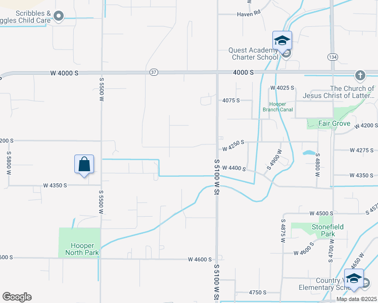 map of restaurants, bars, coffee shops, grocery stores, and more near 5205 West 4250 South in Hooper