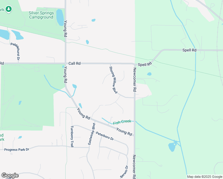 map of restaurants, bars, coffee shops, grocery stores, and more near 4888 Shining Willow Boulevard in Stow