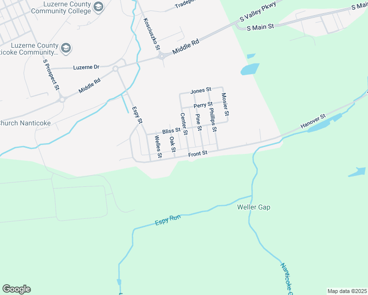 map of restaurants, bars, coffee shops, grocery stores, and more near 30 Front St in Nanticoke