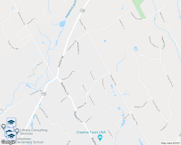 map of restaurants, bars, coffee shops, grocery stores, and more near 5 Fairview Drive in Westport