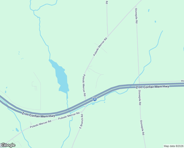 map of restaurants, bars, coffee shops, grocery stores, and more near 1568 Pulaski Mercer Road in Mercer