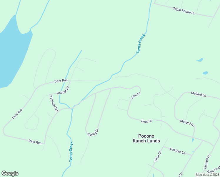 map of restaurants, bars, coffee shops, grocery stores, and more near 102 Bear Drive in Pocono Ranch Lands