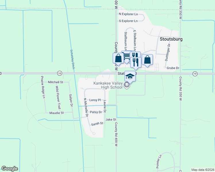 map of restaurants, bars, coffee shops, grocery stores, and more near 11869 Laurie Dr in Wheatfield