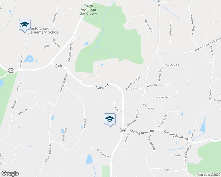 map of restaurants, bars, coffee shops, grocery stores, and more near 630 Quaker Road in Chappaqua