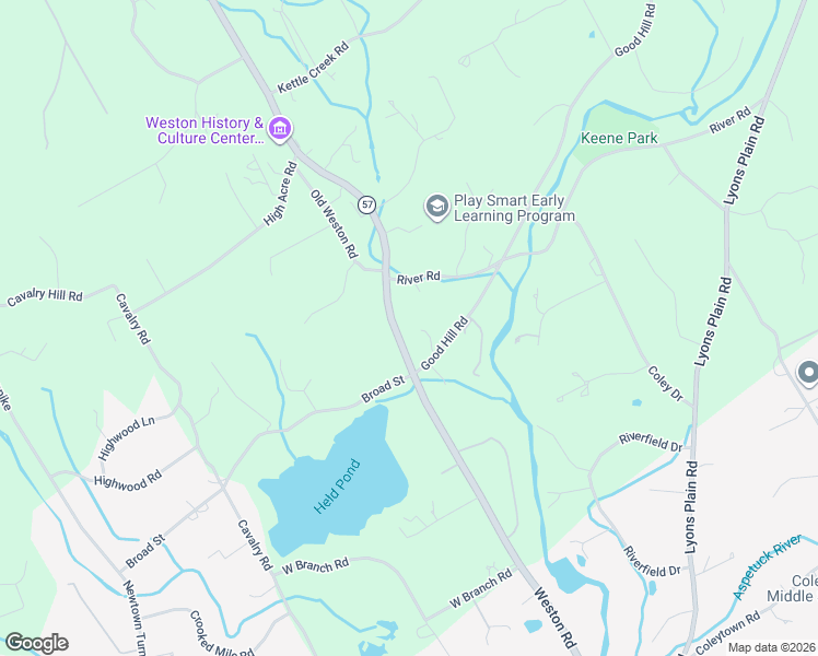 map of restaurants, bars, coffee shops, grocery stores, and more near 48 Weston Road in Weston