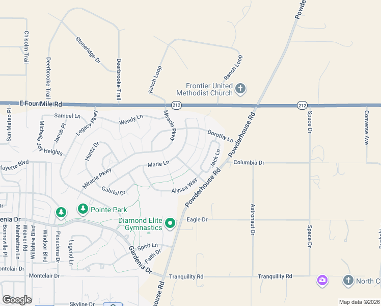 map of restaurants, bars, coffee shops, grocery stores, and more near 1345 Miracle Parkway in Cheyenne