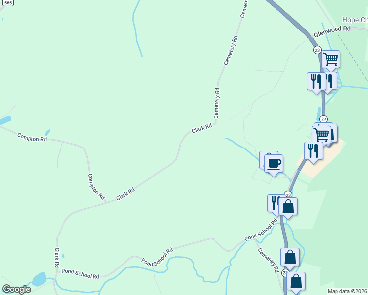 map of restaurants, bars, coffee shops, grocery stores, and more near 53 Clark Road in Wantage