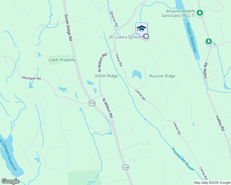 map of restaurants, bars, coffee shops, grocery stores, and more near 87 North Wilton Road in New Canaan