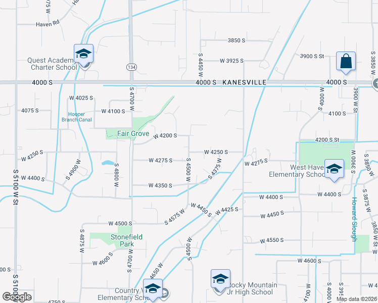 map of restaurants, bars, coffee shops, grocery stores, and more near 3561 West 4200 South in West Haven