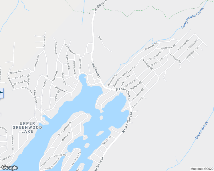 map of restaurants, bars, coffee shops, grocery stores, and more near 3 Riverside Road in West Milford