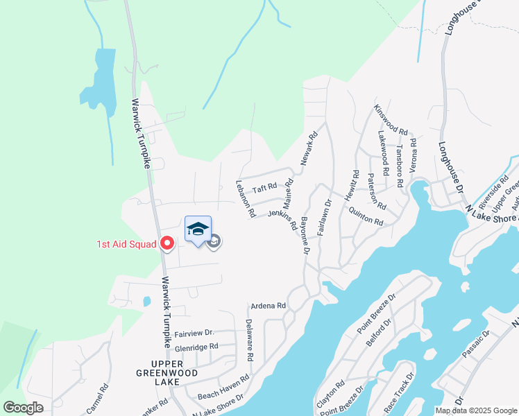 map of restaurants, bars, coffee shops, grocery stores, and more near 21 Ormond Road in West Milford