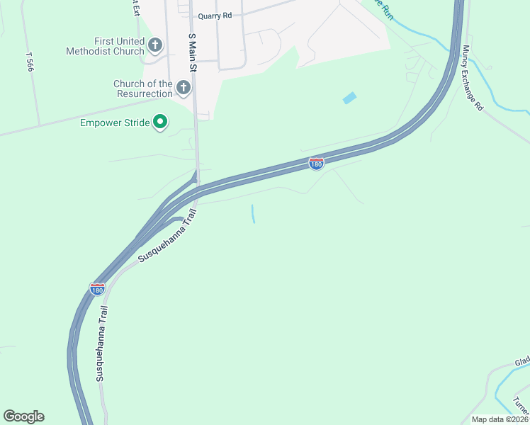 map of restaurants, bars, coffee shops, grocery stores, and more near 238-416 Peter Gray Lane in Muncy
