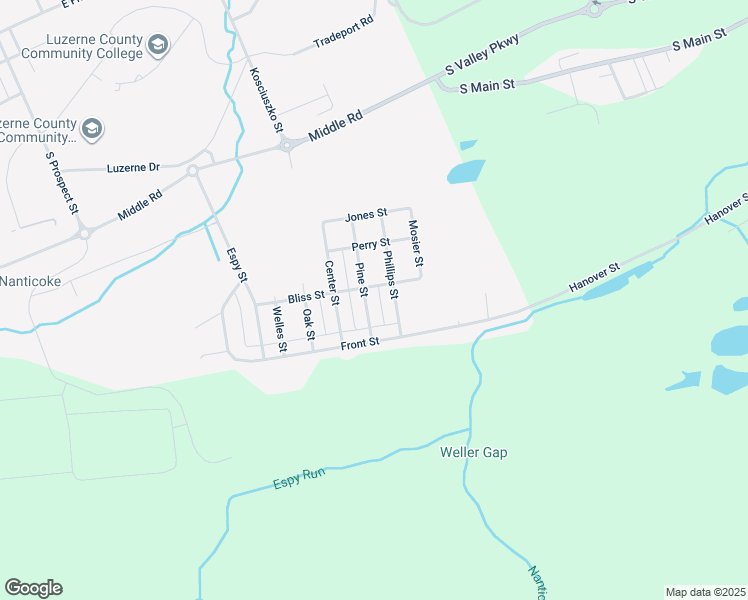 map of restaurants, bars, coffee shops, grocery stores, and more near 139 Phillip Street in Nanticoke